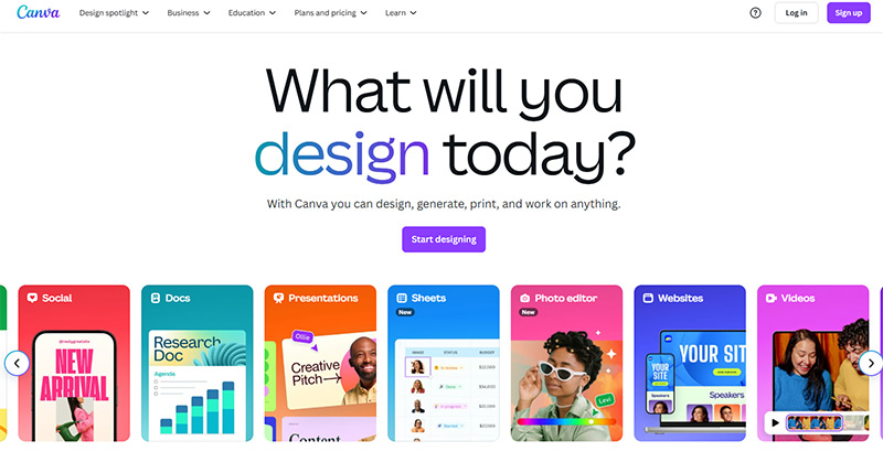 Graphic design tools canva