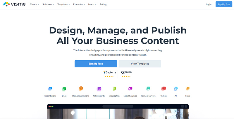 Graphic design tools visme