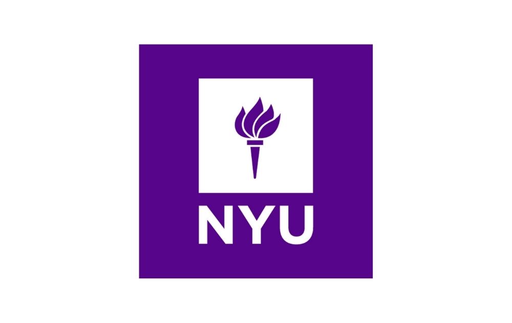 NYU university logo with purple torch