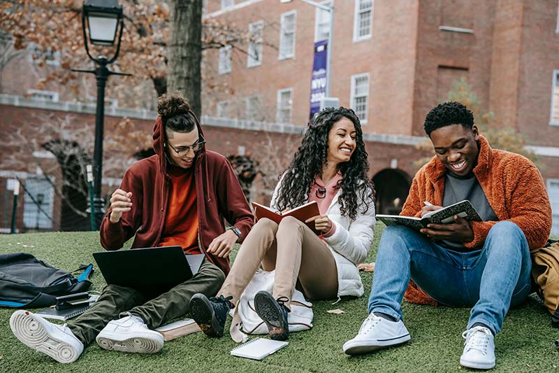 students on campus