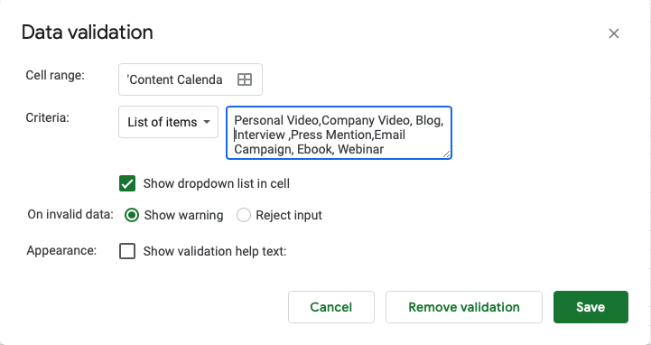 data validation