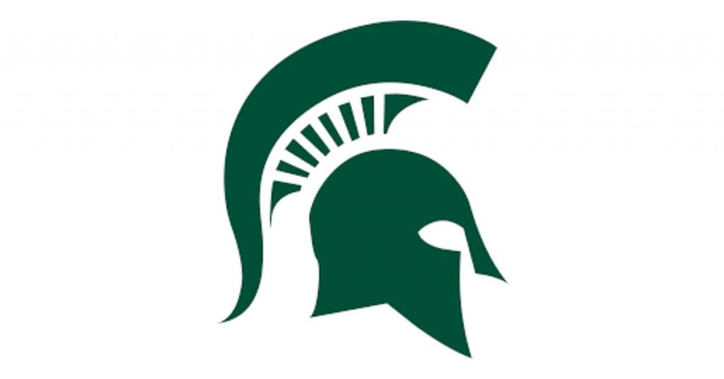 Michigan State college logo with spartan head