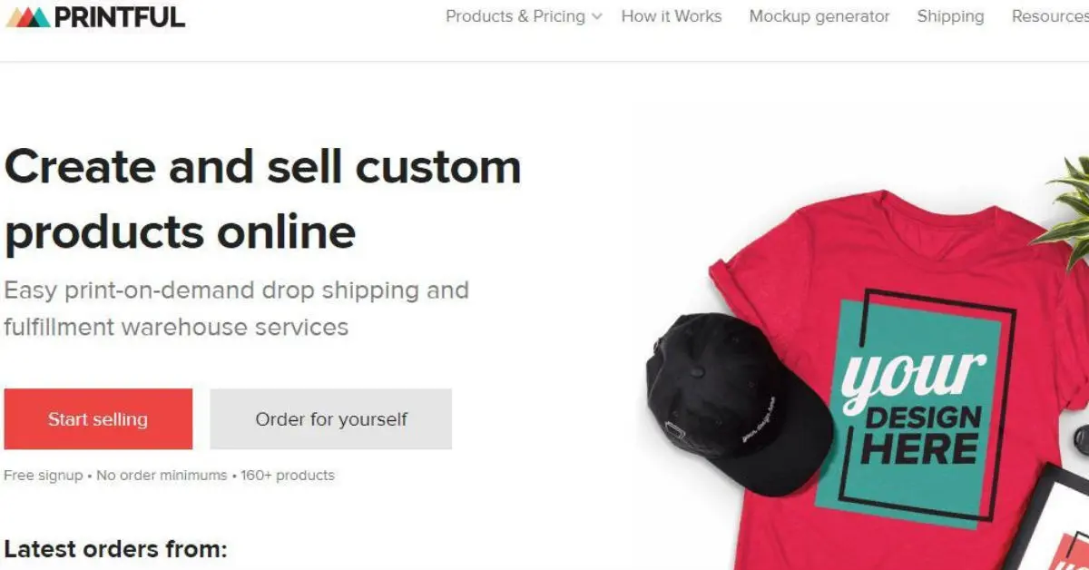printful t-shirt online store