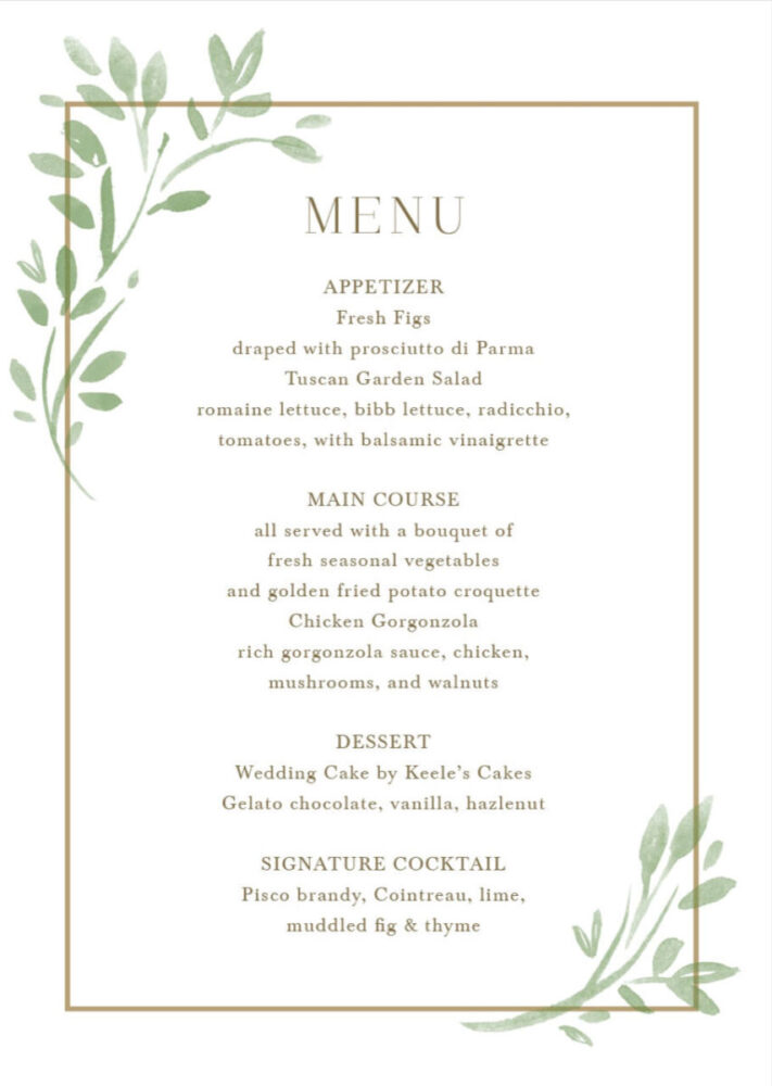 beautiful custom wedding menu cards that will inspire you