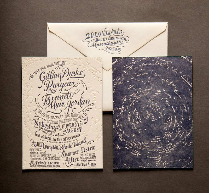 celestial wedding invite