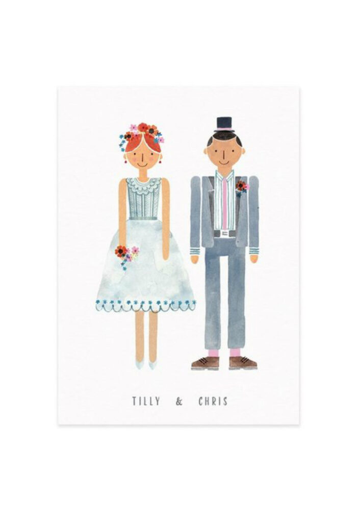 illustration man woman wedding message design