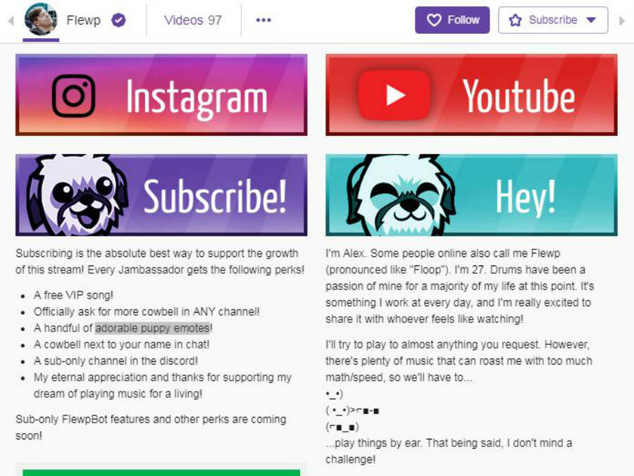 Cute Twitch Panels 13 Neon Blue Minimalistic Panels for Twitch