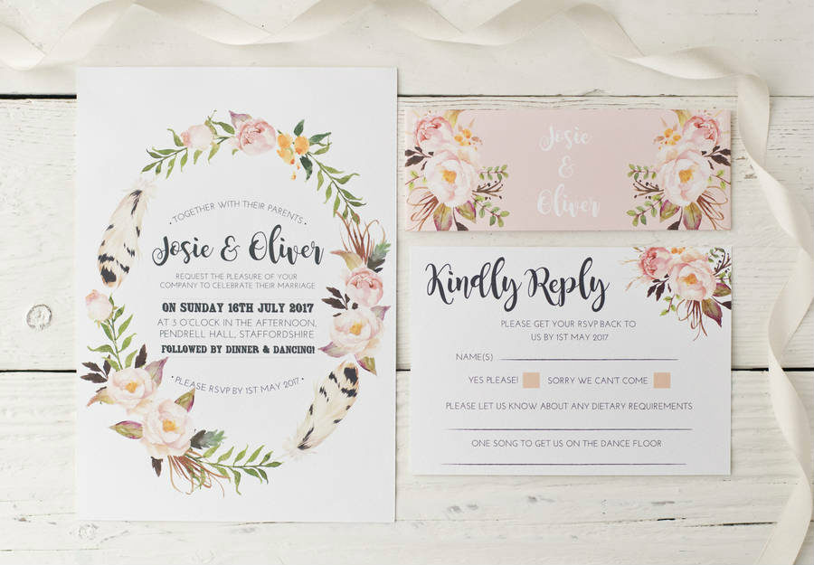 flowers wedding invite