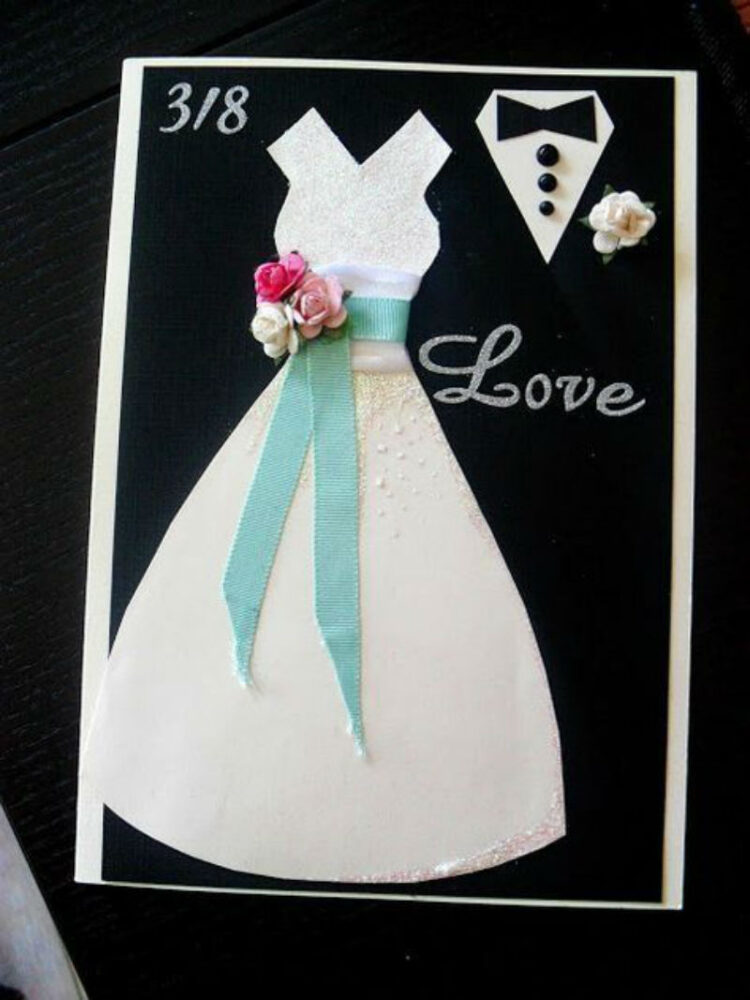 black and white wedding card design