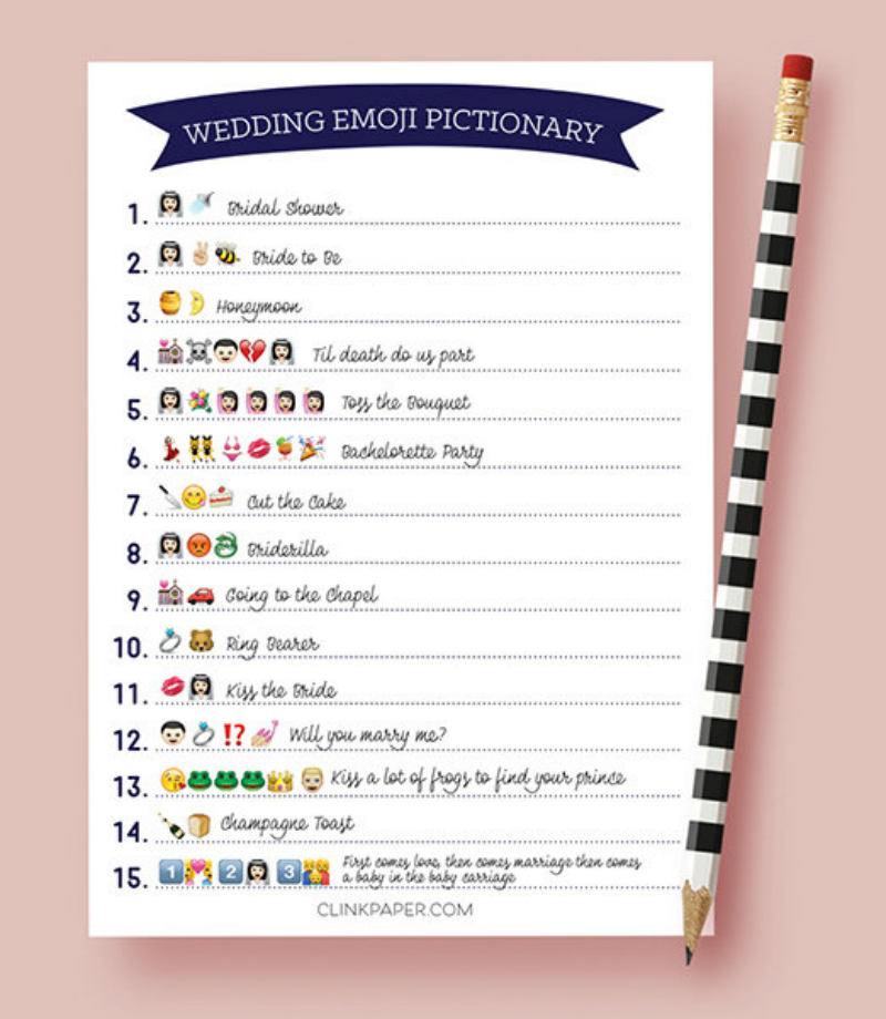 guess the emoji game bridal shower ideas