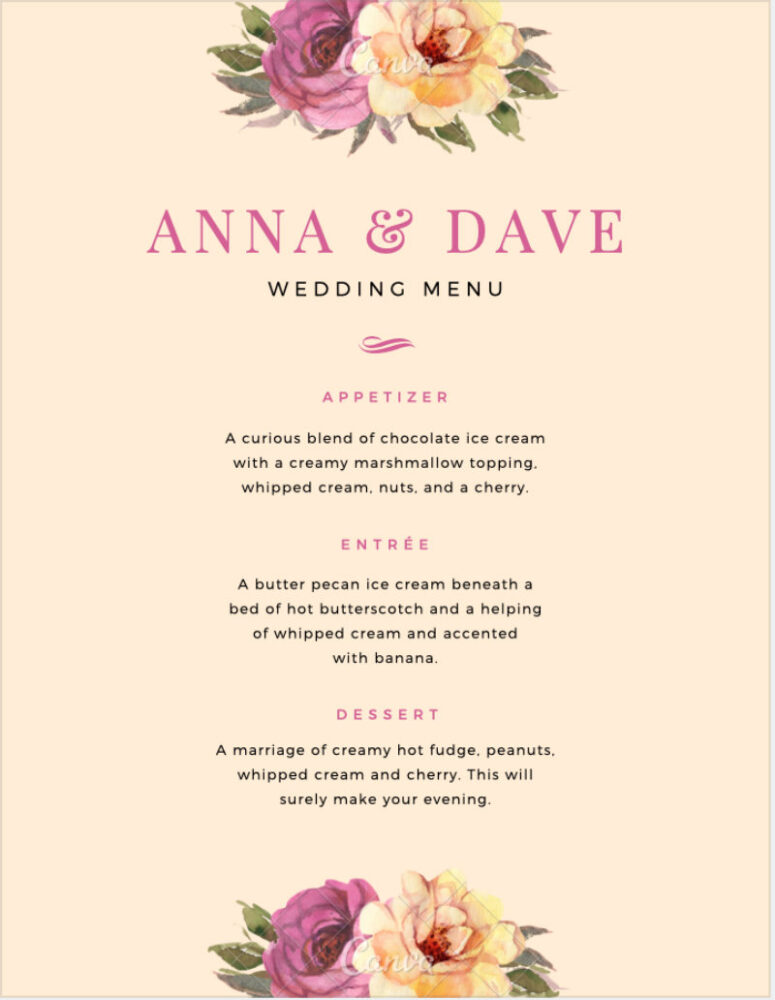 beautiful custom wedding menu cards that will inspire you