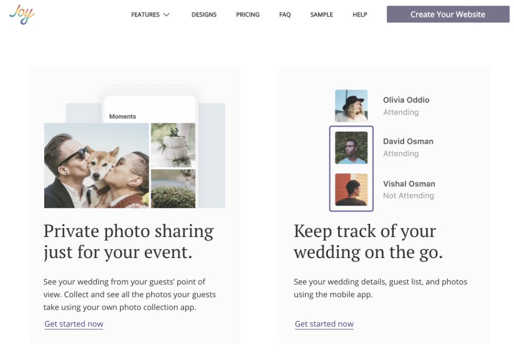 joy weddings wedding online tool