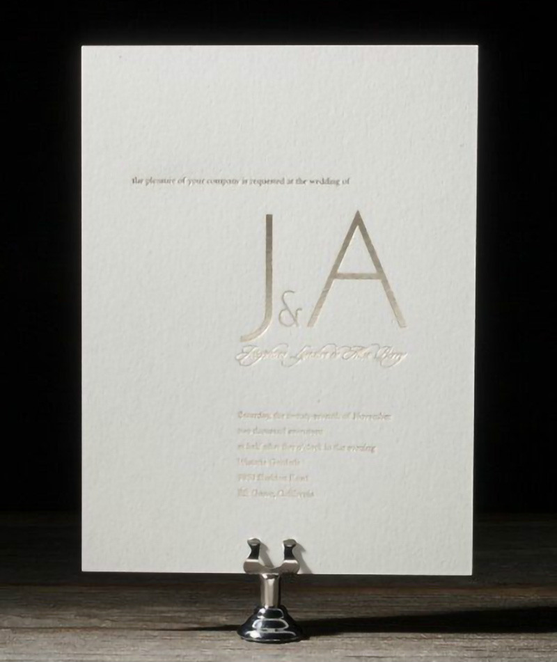 minimalism wedding invite