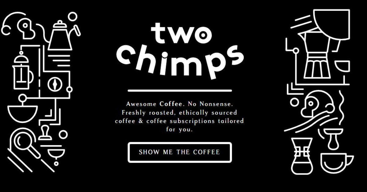 two chimps coffee homepage online store