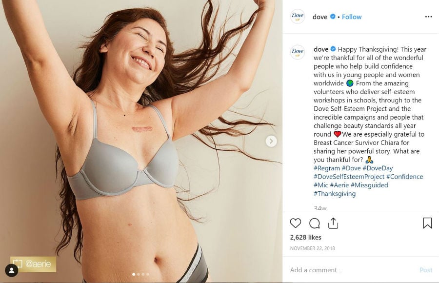 dove social media post for happy thanksgiving