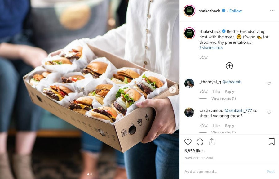 shake shack holiday content idea