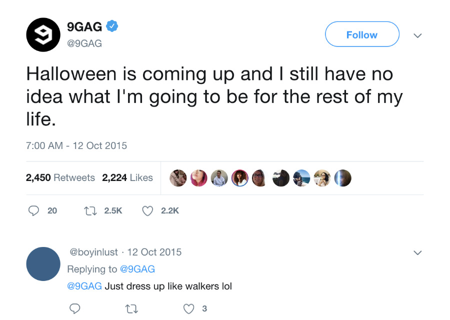 9gag funny halloween tweet