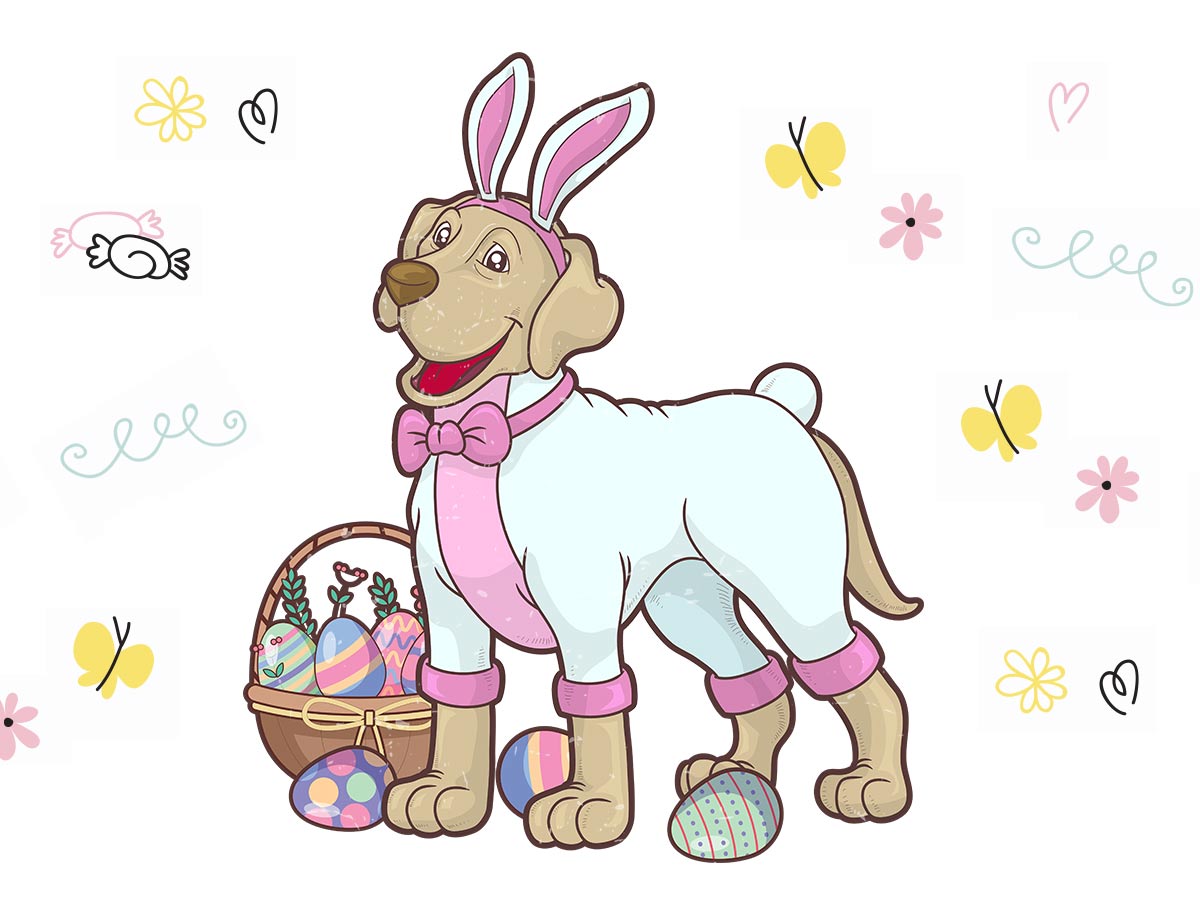 Illustrations - Easter dog - Unlimited Graphic Design Service