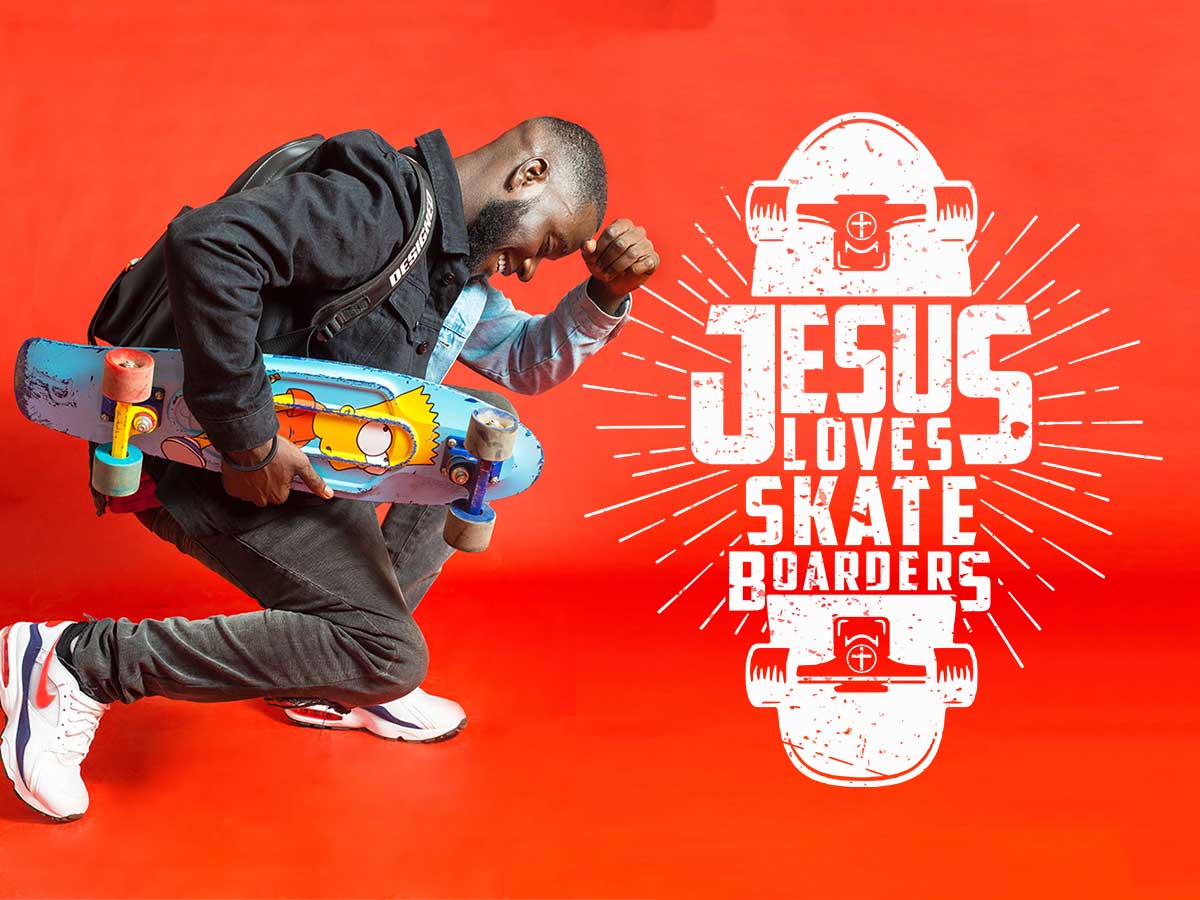 Typography – Jesus loves skate