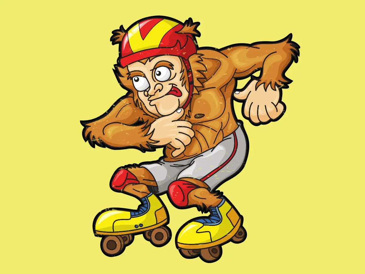 Illustrations – Monkey rollerblade