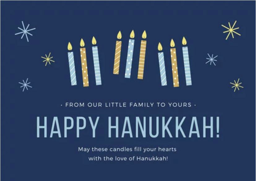 candles chanukah card