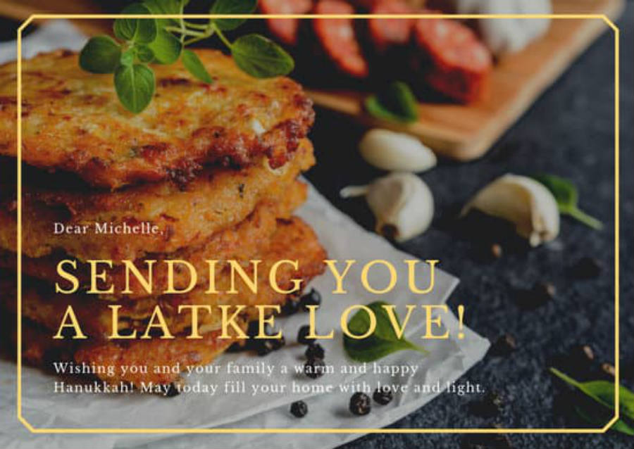 latke chanukah card