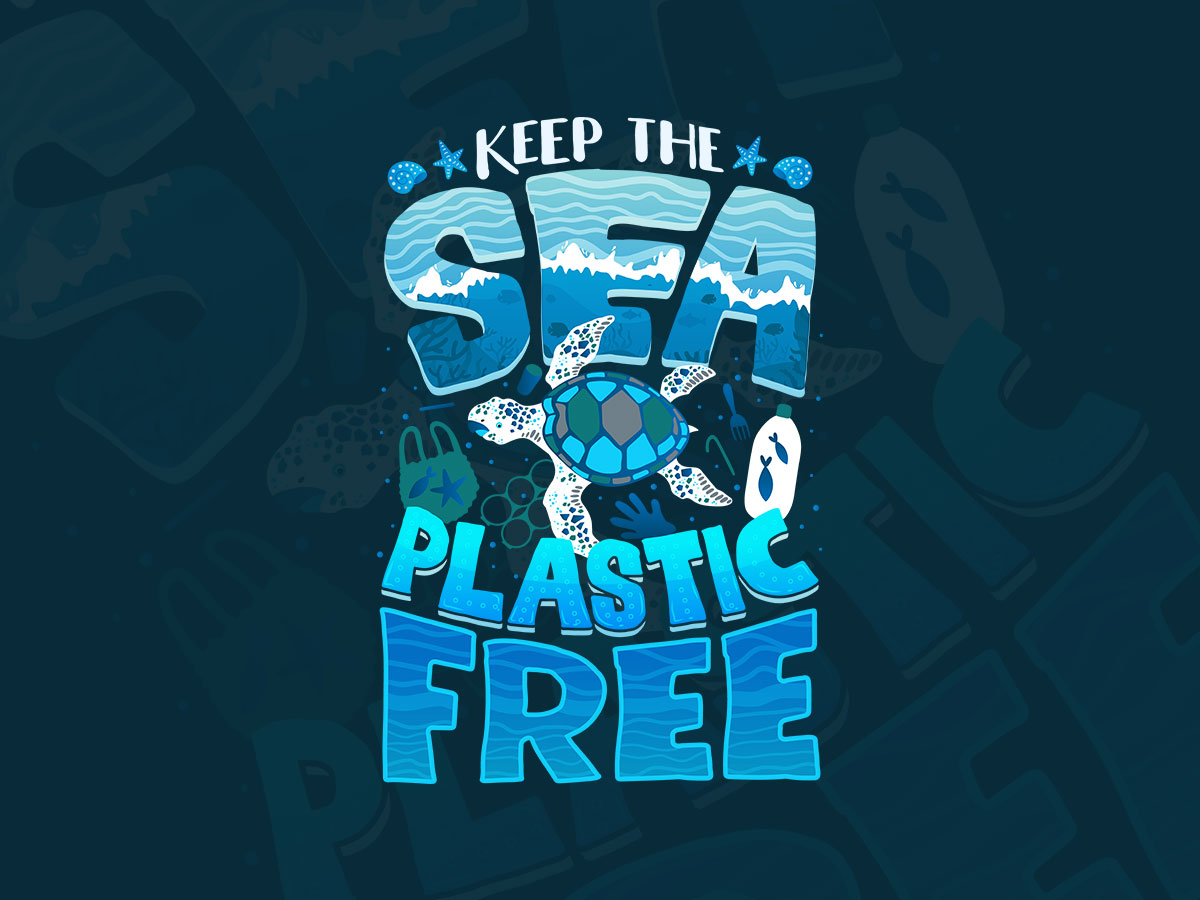 Typography – Sea free of plastic