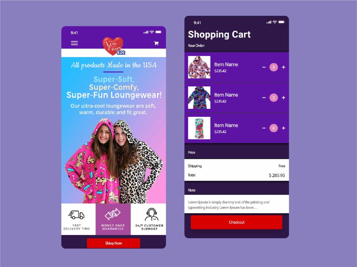 App design – Holiday shopping app