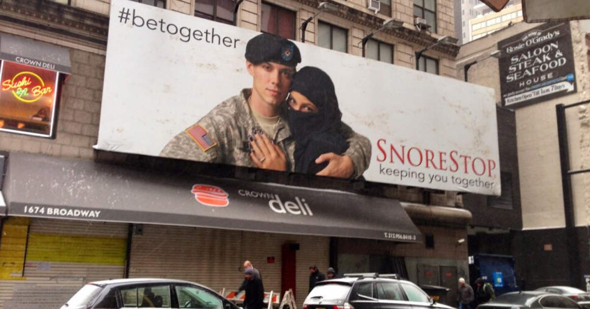 multiracial billboard advertising