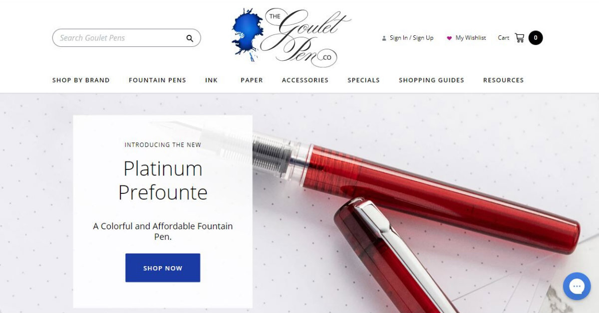 the goulet pens homepage