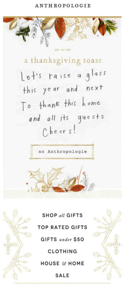 anthropologie holiday marketing campaign