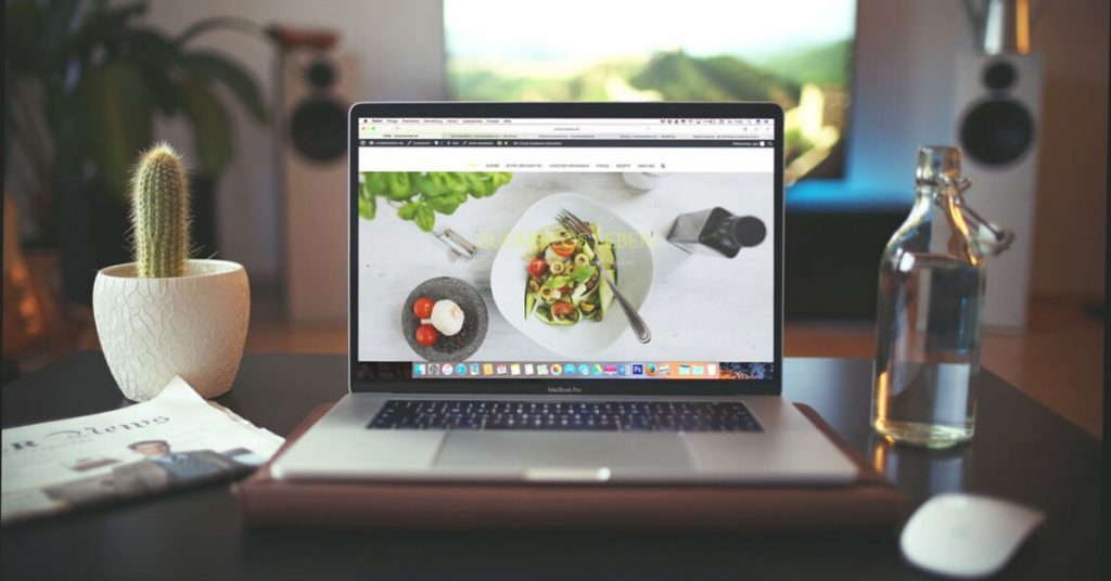 laptop with food picture