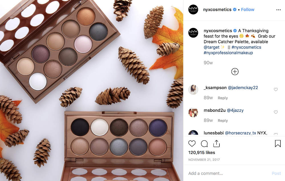 thanksgiving makeup palette, marketing ideas