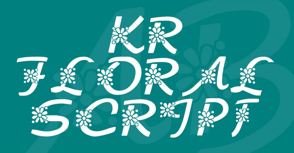 KR floral script typeface