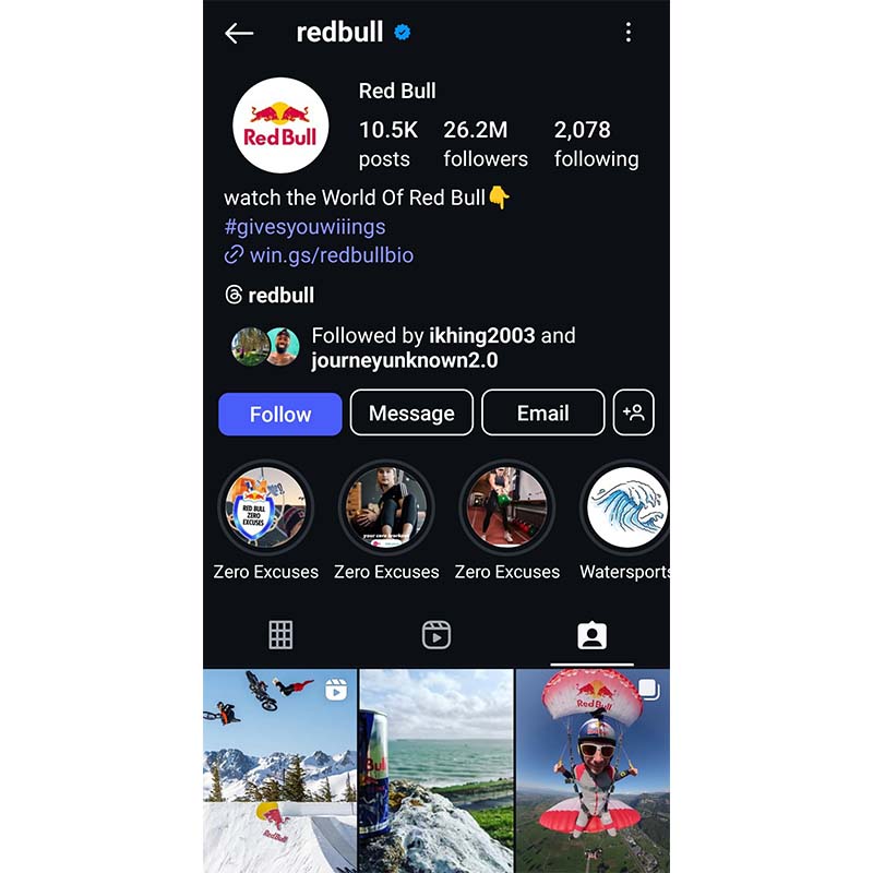 Red Bull Instagram strategies