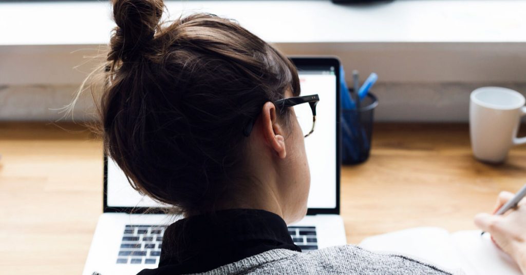 woman designing a logo