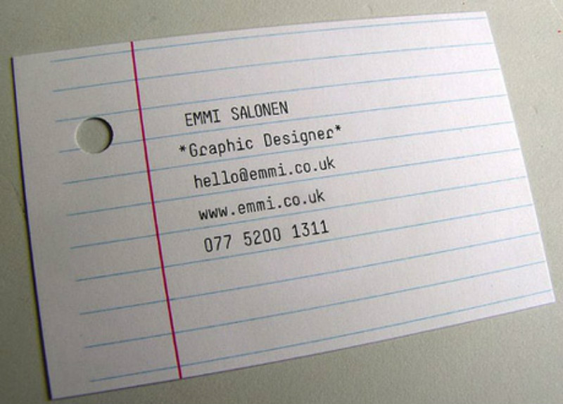 calling card design example