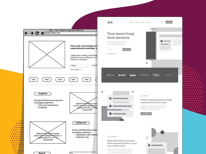 UX wireframe design