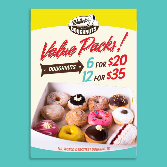 Walker's Donuts flyer 2 Unlimited Graphic Design Service