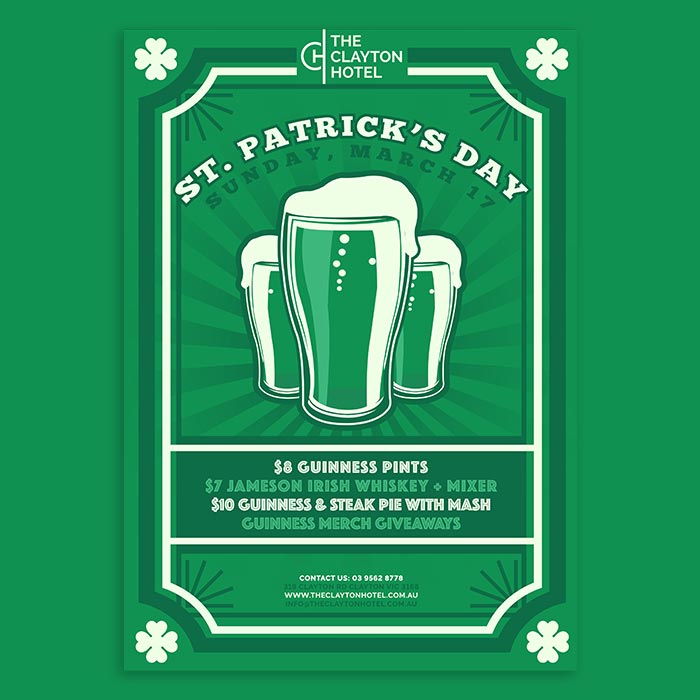 Clayton St. Patrick's Day flyer - Unlimited Graphic Design Service