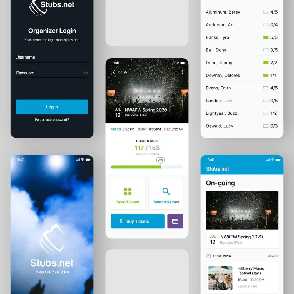 Stubs Organizer app design