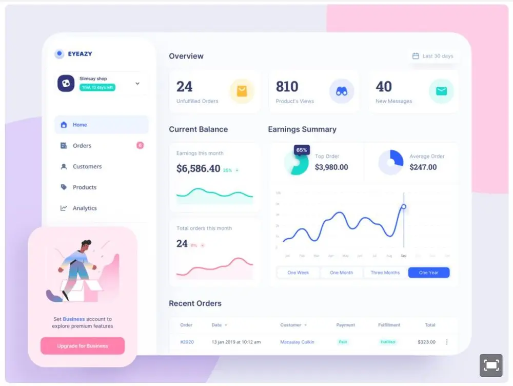 dashboard ui design