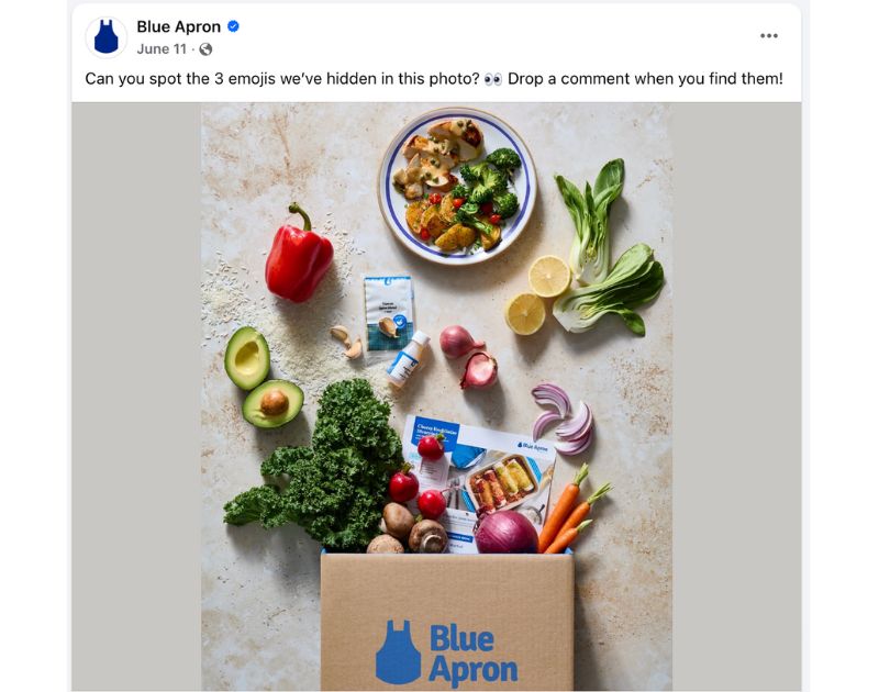 social media graphic for startup Blue Apron