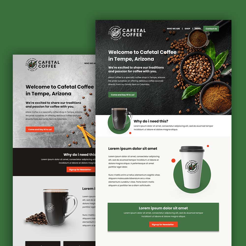 Cafetal coffee web design