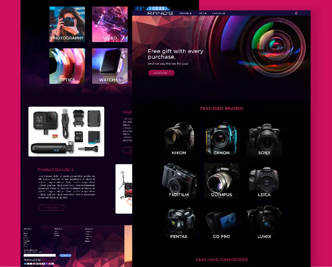 Rand’s camera store web design