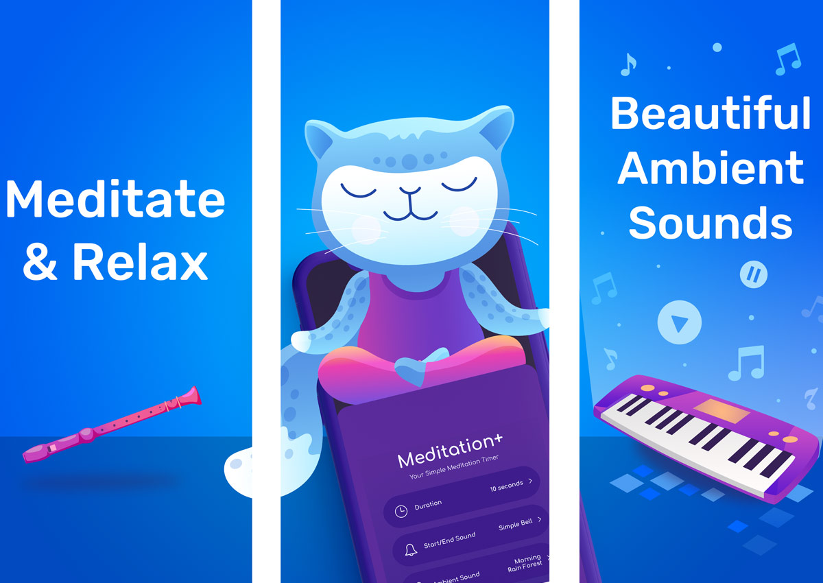 Blue meditation app design