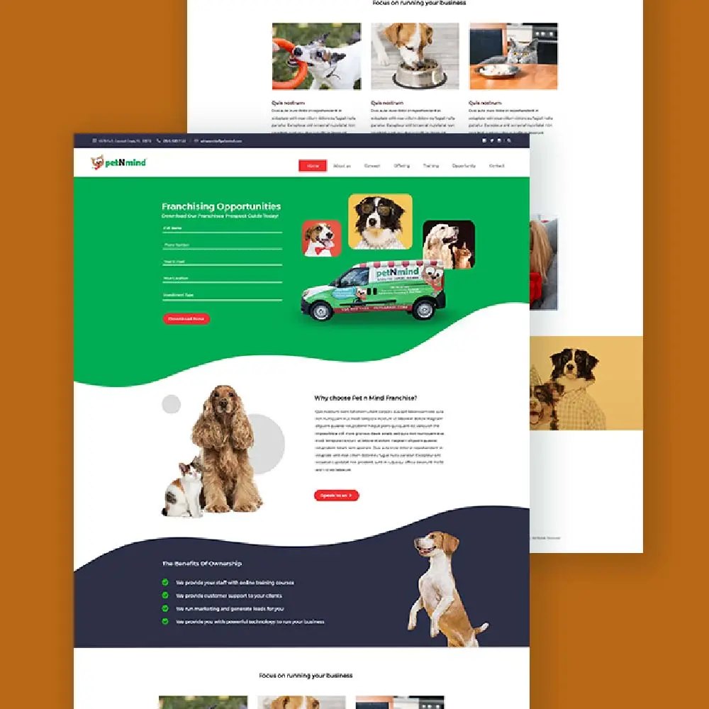 Pet N Mind web design