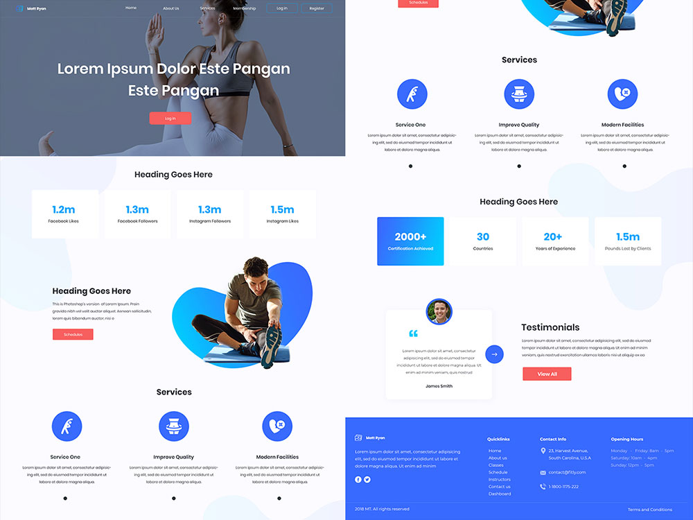 Health and fitness web design