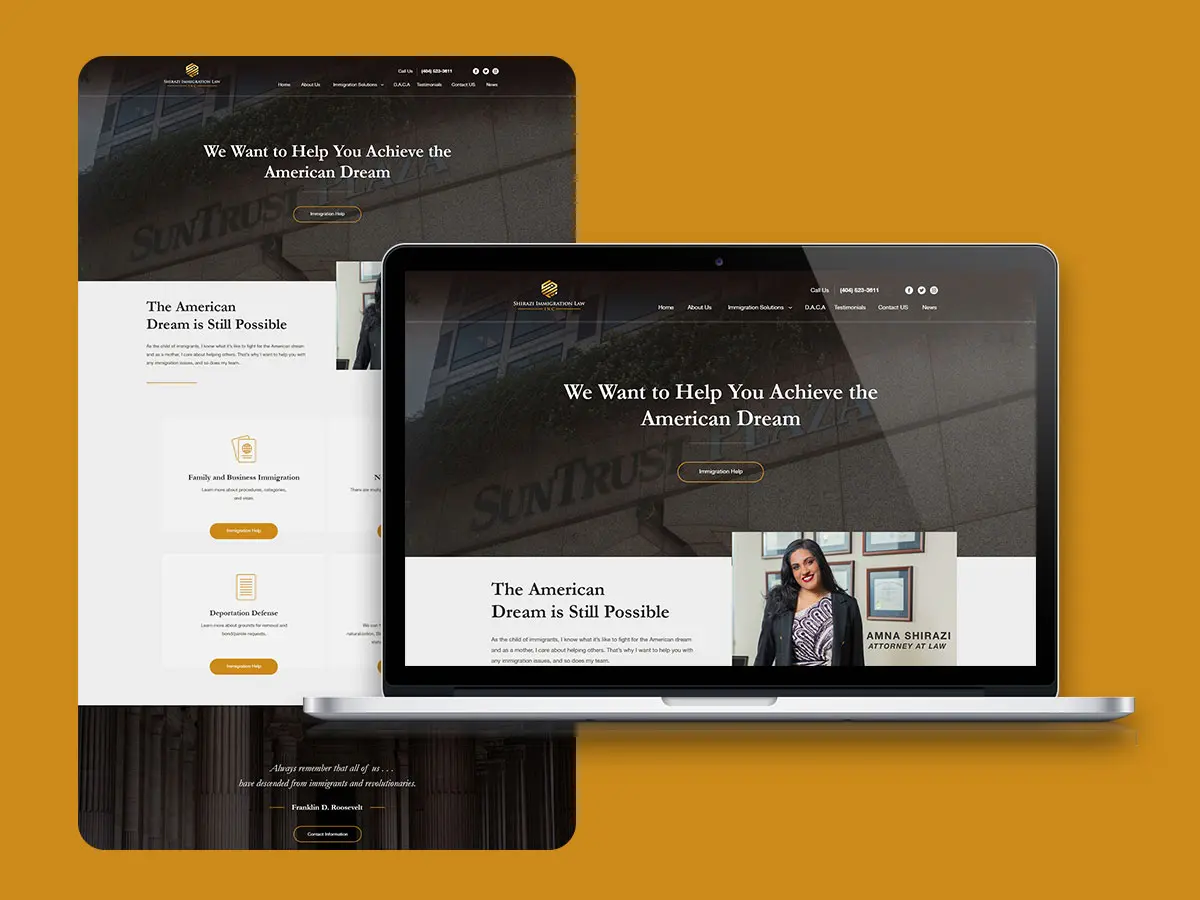 American Dream law firm web design