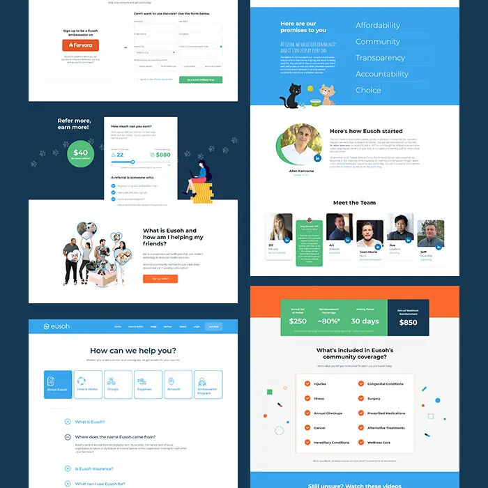 Referral landing page web design